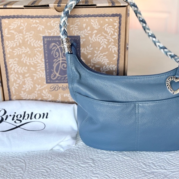 Brighton Barbados Ziptop Hobo Canyon Blue Women’s Bag - Picture 11 of 11